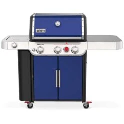 Weber Grills Genesis E-335 Propane Gas Grill With Sear Burner & Side Burner - Deep Ocean Blue