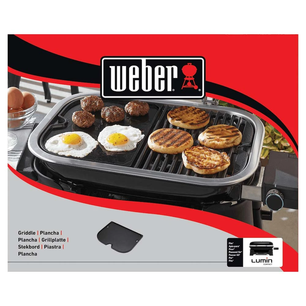 Weber Grills Cast Iron Griddle Insert For Weber Lumin 2000 Electric Grills - Image 3