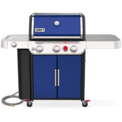 Weber Grills Genesis E-335 Natural Gas Grill With Sear Burner & Side Burner - Deep Ocean Blue