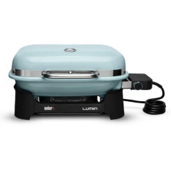 Weber Grills Lumin 1000 Compact 23-Inch 120V Portable Electric Grill - Light Blue