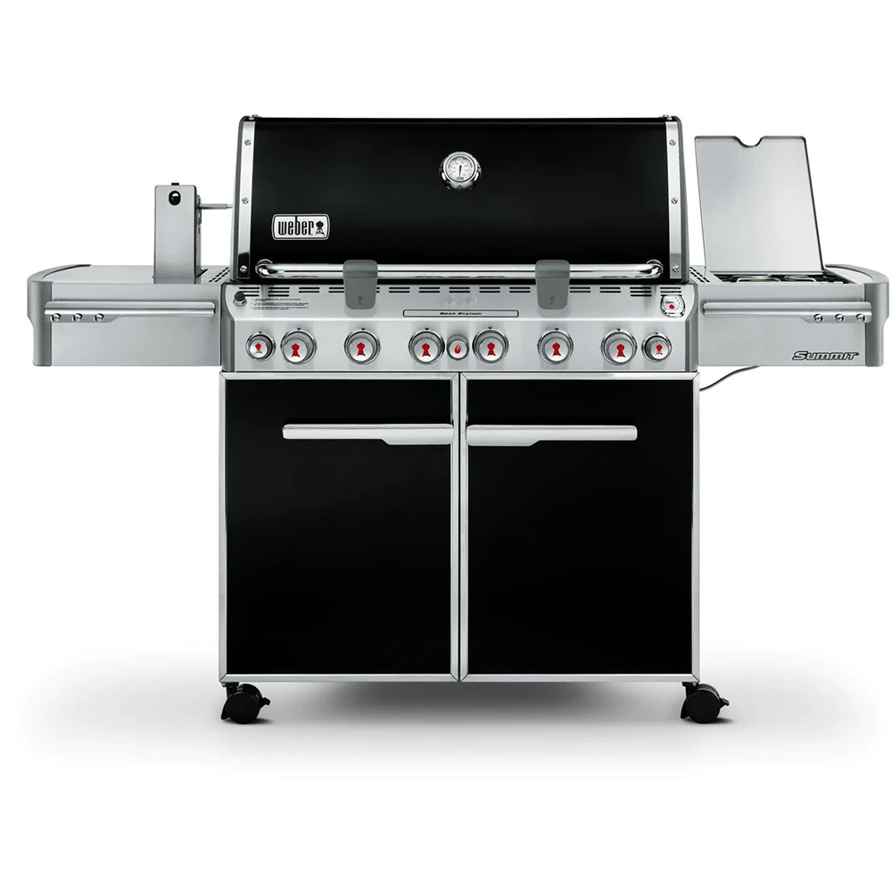 Weber Grills Summit E-670 Propane Gas Grill With Rotisserie, Sear Burner & Side Burner - Black