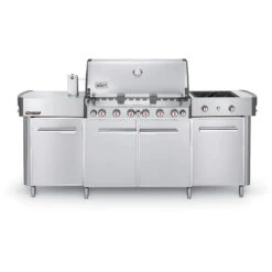 Weber Grills Summit Grill Center Natural Gas Grill With Rotisserie, Sear Burner, And Side Burner - Stainless Steel