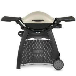 Weber Q2200 Portable Propane Gas Grill With Side Tables On Q Cart (WEB-54060001-WEB-6525)