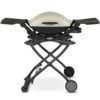 Weber Q2000 Portable Propane Gas Grill With Side Tables On Scissor Cart (WEB-53060001-WEB-6557)