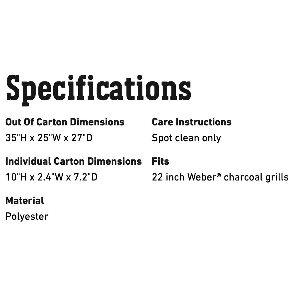 Weber Premium Grill Cover For 22-Inch Charcoal Grills (WEB-7150) - Image 2