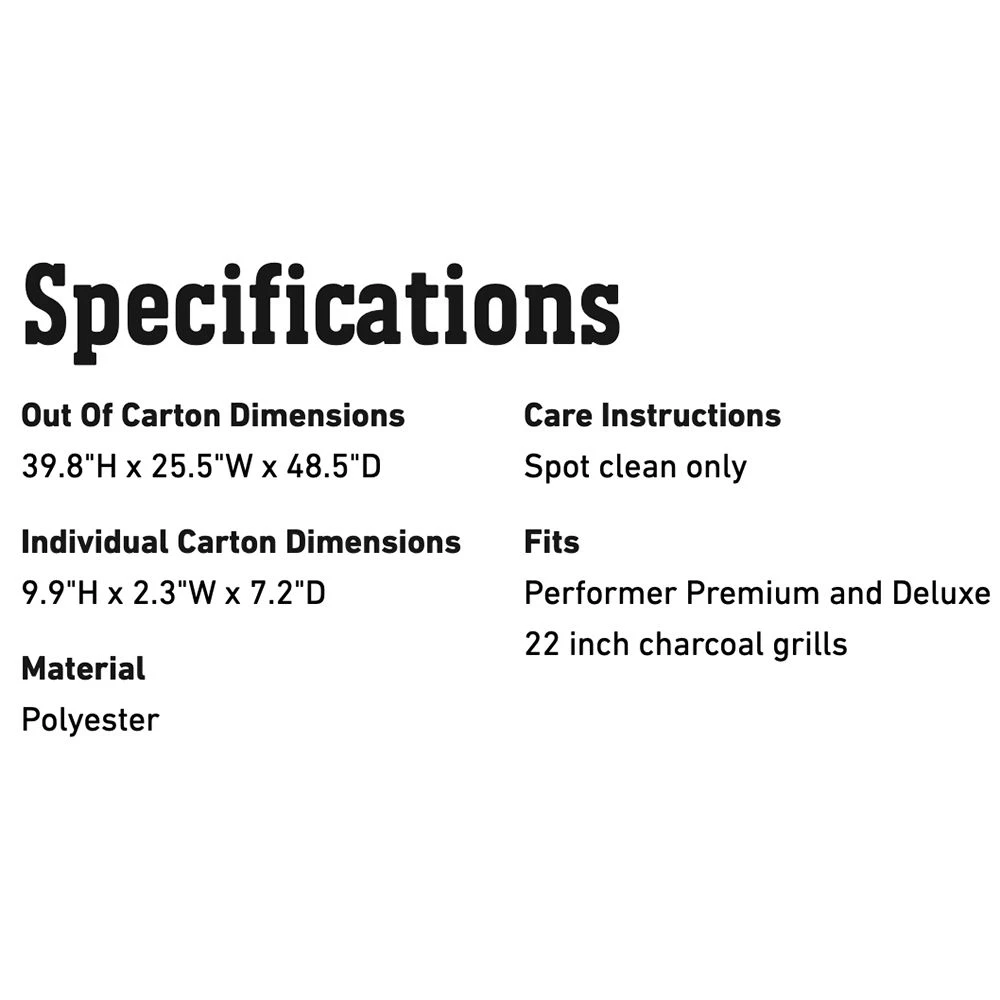 Weber Premium Grill Cover For Performer Premium And Deluxe Charcoal Grills (WEB-7152) - Image 2